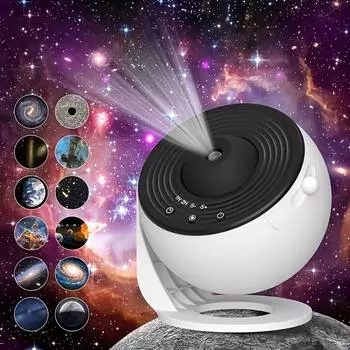1 проектор Galaxy с вращающимся на 360° звездным светом, идеальный подарок на День святого Валентина с 12 фильмами в формате HD