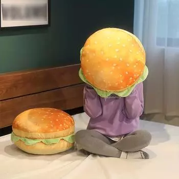 1 Realistic Hamburger Pillow Cushion 2-in-1 Foldable Integrated Cushion Fun Prank Gift Hamburger Pillow Large Plush Pillow Toy жёлтый