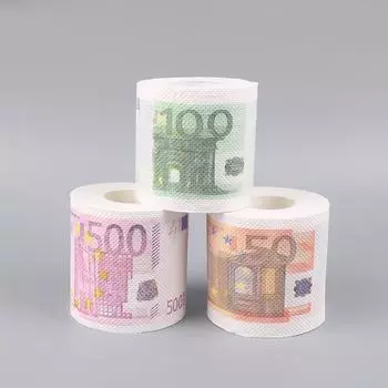 1 рулон 50/100/500 евро, украшение для туалетной бумаги для домашнего держателя рулонной бумаги
