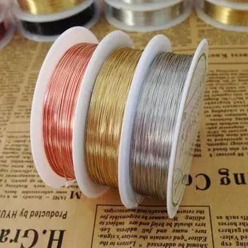1 рулон DIY ювелирные изделия из медной проволоки DIY медная проволока ручной работы ювелирные изделия из бисера веревка браслет принадлежности 0.2mm красный