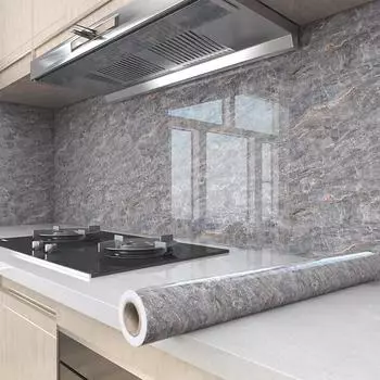 1 рулон очень толстых, самоклеящихся, съемных наклеек для стен 40x100CM серый