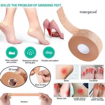 1 рулон пенопласта, мозоли для ног, защитная лента для пальцев, Hallux Valgus, подушка для обуви, антифрикционные подушечки для ног на высоком каблуке, наклейка 1pcs