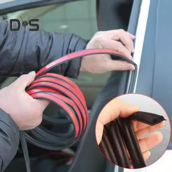 1 рулон уплотнительная лента для двери автомобиля, шумоподавление, ветрозащитный, водостойкий, самоклеящийся, сильная липкость, простота установки, резиновая уплотнительная лента для автомобильной двери 10M