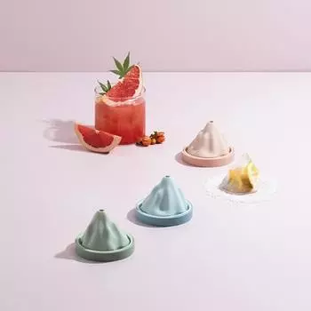 1 Set Ice Cube Mold Food Grade High Toughness Silicone Snow Mountain Shaped Whiskey Ice Mold with Funnel for Home зелёный
