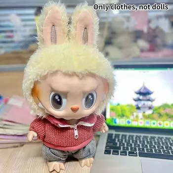 1 Set Kid Gift 38Cm Cute Mini Plush Doll S Clothes Outfit Accessories For Labubu Idol Dolls Sweater Hoodie Clothing Diy