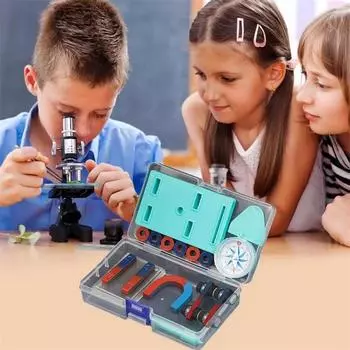 1 Set Labs Junior Science Magnet Set For Education Science Experiment Tools Icluding Bar/Ring/Horseshoe/Compass Magnets 1 Set