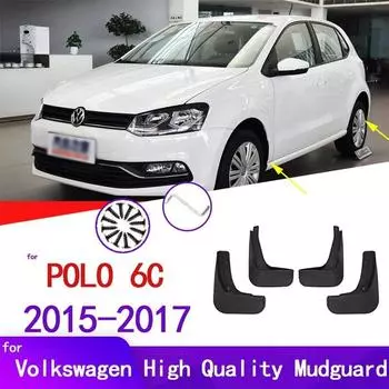 1 Set Mudflaps for VW Volkswagen POLO 6C 2015~2017 Splash Guards Mud Flaps Front Rear Mudguards Fender чёрный