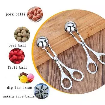 1 Set Of Meatball Maker Fish Ball Shrimp Ball Round Rice Ball Maker Stainless Steel Easy To Clean Kitchen Gadgets Stainless steel S