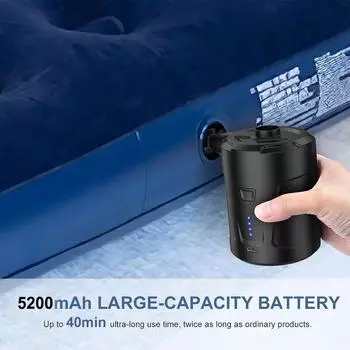 1 Set Outdoor Multifunctional Suction and Inflation Pump Large Capacity 5200mAh, Swimming Circle Fast Inflation чёрный