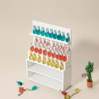 1 Set Practical Small Collectible Compact Wooden Doll Food Shelf Miniature Furniture Model for Entertainment Cabinet