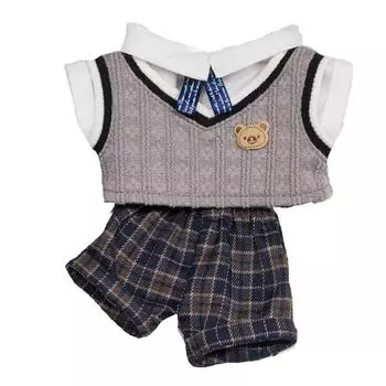 1 set School Uniform 20cm Cotton Doll Clothes Knitted Vest Plush Doll Clothes 20cm Cotton Doll Style B