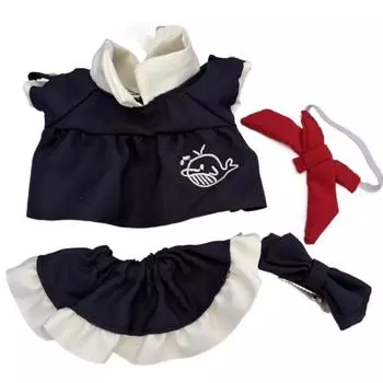 1 set School Uniform Cotton Doll s Dress Whale Pattern Plush Doll Clothes Children s Gift style 2