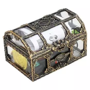 1 шкатулка с сокровищами на поясе 10,5x8x6,5 см, пластик, прозрачный