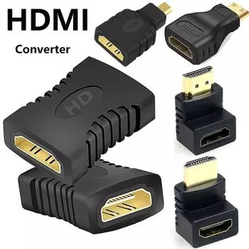 1 шт. 1080P Mini Micro 270° угловой конвертер HDMI Male To Female прямой кабель-адаптер Female HDMI-совместимый адаптер