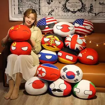 1 шт. 10 см креативные плюшевые игрушки «Polandball», мягкие аниме, деревенский мяч, плюшевая подушка, КИТАЙ, ФРАНЦИЯ, Япония, подарок для косплея для детей