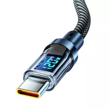 1 шт. 120 Вт сверхбыстрый зарядный кабель USB A - Type-C со светодиодным цифровым дисплеем, матовое покрытие, синхронизация данных, подача питания через USB USB-Typec 120W 1m