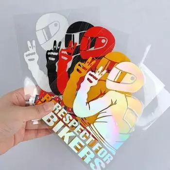 1 шт. 15x11 см Наклейка Respect Biker для автомобиля, мотоцикла, виниловые 3D-наклейки, мотоциклетные виниловые 3D-наклейки и наклейки, мото-наклейки