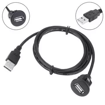 1 шт., 1 м, крепление на приборной панели автомобиля, USB 2.0, удлинительный кабель с разъемом «папа-мама»