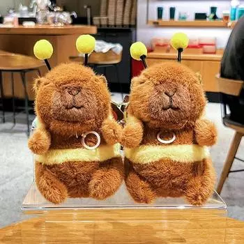 1 шт. 2025 Pull Shake Wings Bee Capybara Backpack Capybara Doll Catch Doll Women Cute Plush Gift Birthday