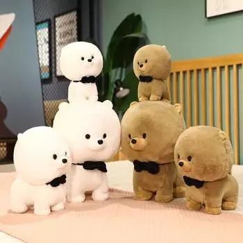 1 шт. 23 см/30 см/40 см милая плюшевая игрушка собака толстый плюшевый мишка пушистый мягкие игрушки мягкая кукла милая подушка детские игрушки подарок 23cm белый