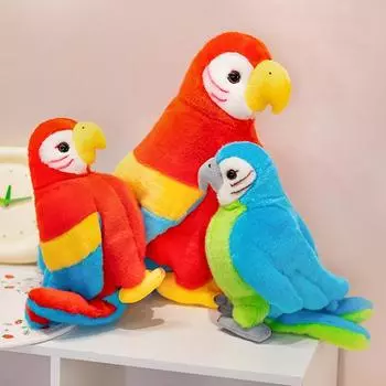 1 шт. 25 см милая имитация попугая кукла птица плюшевая игрушка машина для захвата кукла свадебная метательная кукла детский подарок 25cm зелёный