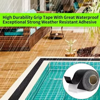 1 шт. 2 дюйма/4 дюйма*35 футов нескользящая защитная лента противоскользящие наклейки для внутреннего/наружного использования прочная клейкая защитная лента для лестницы пол 2.5CMX5M чёрный