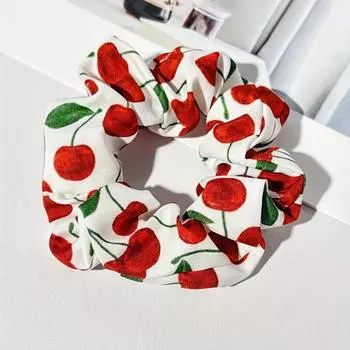 1 шт./2 шт. милая повязка на голову с принтом клубники и вишни, мягкая эластичная резинка для волос «большая кишка», сладкая женская резинка для волос «хвост», головной убор