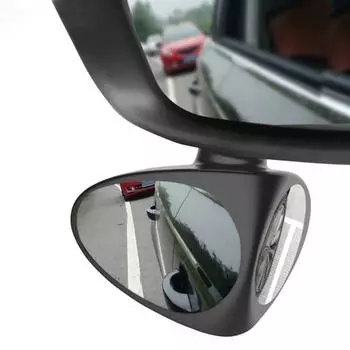 1 шт. 2 в 1 автомобильное зеркало для слепых зон, широкоугольное, регулируемое, выпуклое сзади Left чёрный