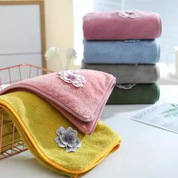 1 шт. 35x75 см 3D вышитое цветочное полотенце для рук коралловый флис для дома ванная комната женская мочалка свадебный подарок на вечеринку 35x75cm&1pc розовый