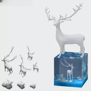 1 шт. 3D Мини Олень Медуза Эпоксидная смола Заполнитель Материал Кристалл Океан Смола Поделки Изготовление Украшения Ручной Работы Аксессуары