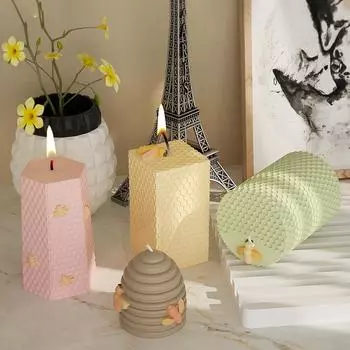 1 шт. 3D силиконовые сотовые формы для домашнего декора, формы для мыла, свечи, формы для выпечки торта, сделай сам