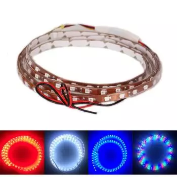 1 шт., 45 см, светодиодная лента SMD 3528, гибкая лента, веревка, полоса, луч, лента, лампа для салона автомобиля, атмосферное освещение 12 В 01