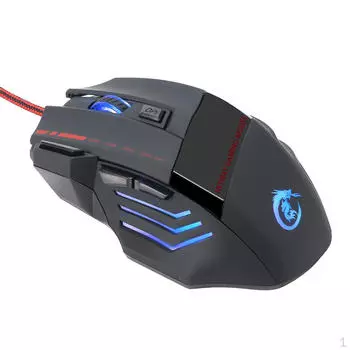 1 шт. 5500DPI 7 кнопок светодиодная USB оптическая игровая мышь Мыши для компьютера A907 Black