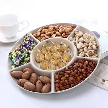 1 шт. 6-секционный поднос для хранения продуктов, тарелка для закусок из сухофруктов, сервировочное блюдо для вечеринки, конфет, выпечки, орехов