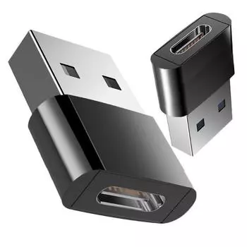 1 шт. адаптер USB типа C USB тип A «папа» на USB тип C «мама» конвертер USB C адаптер для зарядки и передачи данных чёрный