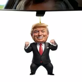 1 шт. Акриловое рождественское украшение в стиле Трампа, подвесное украшение для автомобиля и дерева, идеальный праздничный подарок, забавный мультяшный кулон 1