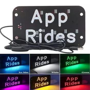 1 шт. APP Rides автомобильный знак аксессуары для совместных поездок автомобиль лобовое стекло кабины индикаторная лампа светодиодный фонарь на крышу такси 5 В предупреждающий свет розовый