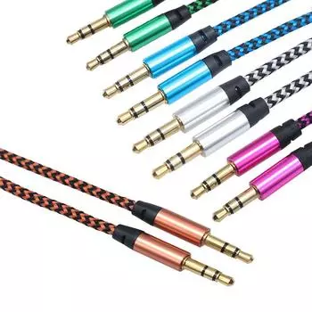 1 шт. AUX кабель Jack 3,5 мм аудиокабель 3,5 мм разъем акустический кабель AUX шнур для подключения мобильного телефона в автомобиле зелёный