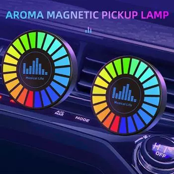 1 шт. Автомобильная музыкальная ритм-лампа освежитель воздуха RGB с подзарядкой или подключаемым модулем стиль автомобиля атмосфера окружающий свет универсальный