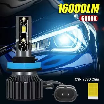 1 шт. Автомобильные фары Canbus H4 LED H7 16000LM H11 светодиодная лампа для автомобильных фар H1 H3 H9 9005 9006 HB3 HB4 5202 9007 H13 противотуманные фары 12 В