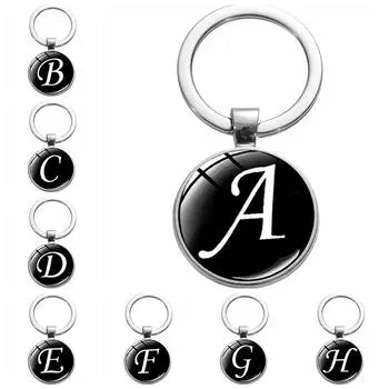 1 шт. AZ Initial Name Letter Подвеска Ключ Подвеска Круглый Алфавит Брелки Винтажные Ювелирные Изделия Металлический Сплав Брелок Подарок Акция