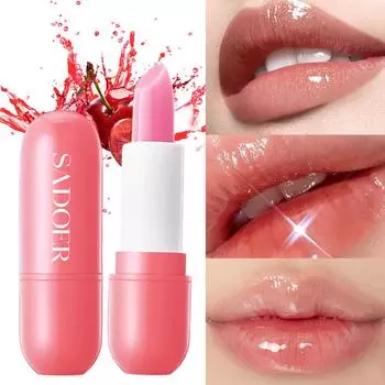1 шт. бальзам для губ SADOER Cherry Silk - увлажняющий и питательный, осветляет тусклые губы, гипоаллергенный для всех типов кожи