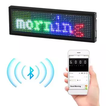 1 шт. Bluetooth светодиодный цифровой значок Insignia Business DIY программируемый прокручивающийся информационный щит перезаряжаемый светодиодный дисплей именной значок Black