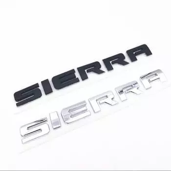 1 шт. черный/серебристый 3D значок Sierra именной таблички с надписью на двери задней двери, эмблемы, наклейки на автомобиль для Sierra 1500 2500HD 3500 HD чёрный