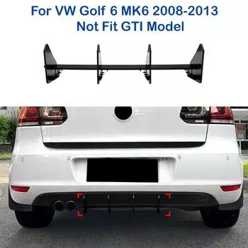 1 шт. Черный спойлер диффузора заднего бампера, подходит для VW Golf 6 MK6 2008-2013, НЕ подходит для модели GTI