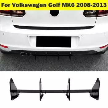 1 шт. Черный спойлер диффузора заднего бампера, подходит для VW Golf 6 MK6 2008-2013, НЕ подходит для модели GTI