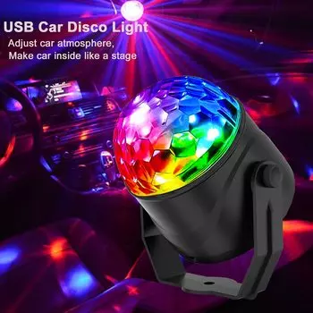 1 шт. DJ диско-лампа RGB диско-шар вечерние лампы светодиодный проектор стробоскоп День рождения автомобиль клуб бар стерео YSXX EU