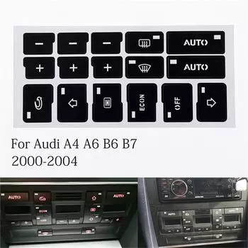1 шт. для A4 B6 B7 2000 2001 2002 2003 2004 автомобильный кондиционер Ac кнопка климат-контроля ремонт наклейки с 16 клавишами