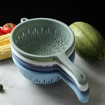 1 шт. Фильтр для воды для раковины, кухонная корзина для сушки, пластиковый дуршлаг для мытья посуды, сито, ручка для еды, миска для сушки фруктов и овощей