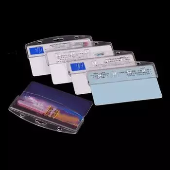 1 шт., горизонтальный держатель для значков с половинной картой для смахивания удостоверений личности, матовый, жесткий one size